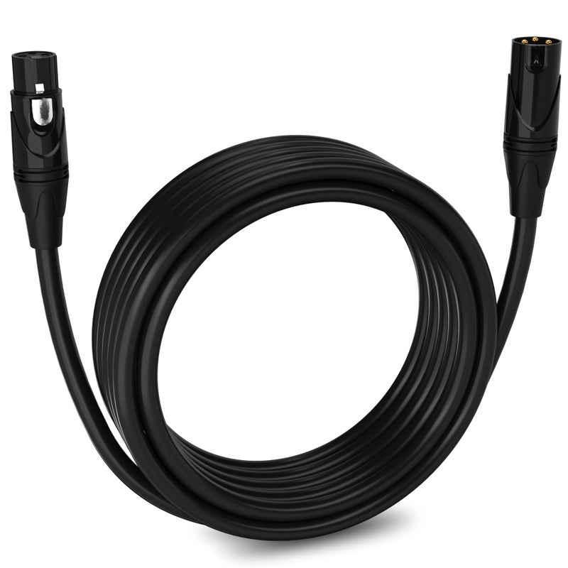 LyxPro 20 Feet XLR Microphone Cable Balanced Male to Female 3 Pin Mic Cord for Powered Speakers Audio Interface Professional Pro Audio Performance and Recording Devices - Black - Image 1